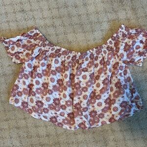 Volcom floral crop top size small